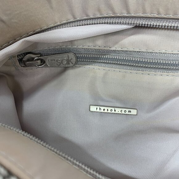 The Sak Hand Crochet Crossbody Bag Sustainable Ecru Yarn 12"W x 9"H x 2"D - Picture 9 of 12